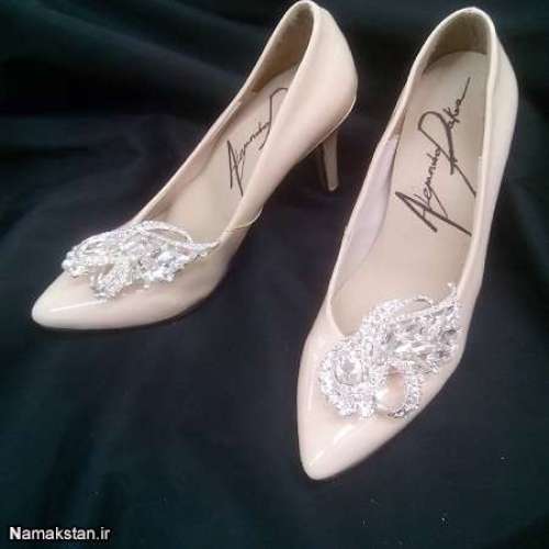 انواع مدل کفش عروس شیک و کار شده با مروارید های زیبا