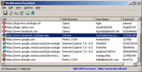 WebBrowserPassView 1.93 – بدست آوردن پسورد ذخیره شده مرورگر ها