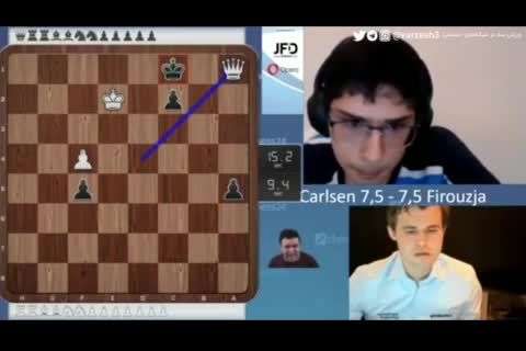 ببینید | لحظه پیروزی نابغه ایرانی شطرنج برابر قهرمان جهان
