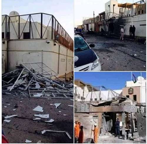 سفارت امارات در طرابلس به آتش کشیده شد+تصاویر