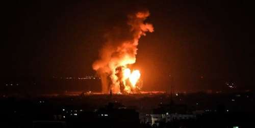 بمباران نوار غزه توسط نیروی هوایی رژیم صهیونیستی