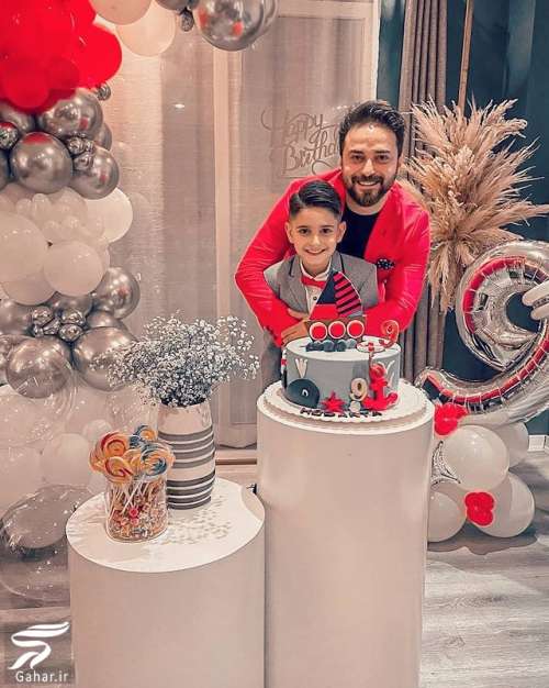 بابک جهانبخش به همراه همسرش در جشن تولد پسرش / ۶ عکس