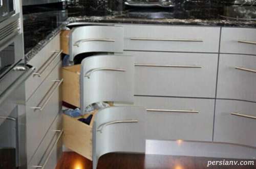 کابینت گوشه آشپزخانه با طراحی کاربردی