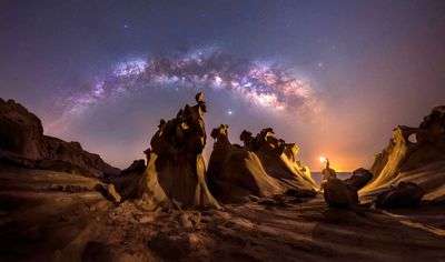 کهکشان راه شیری از ساحل خلیج فارس در قاب دوربین عکاس ایرانی