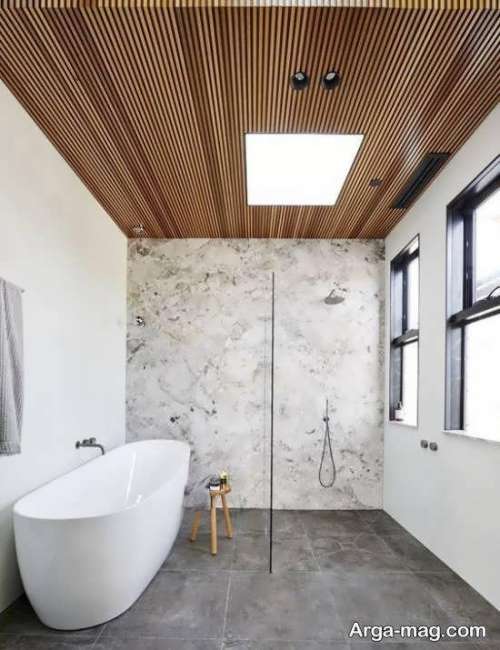 ۴۵ ایده برای طرح سقف حمام و سرویس بهداشتی