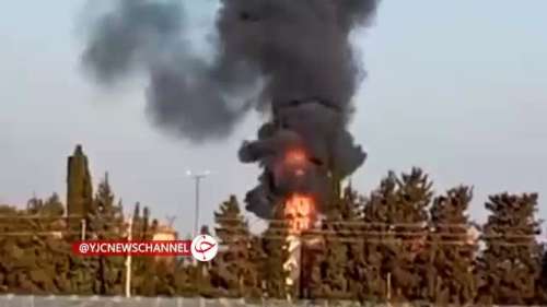 آتش سوزی گسترده در تاسیسات نفتی لبنان + فیلم