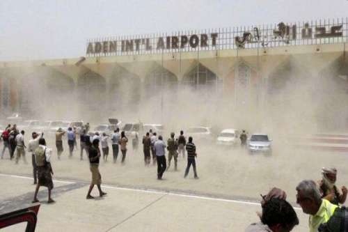 وقوع انفجار عظیم در یک فرودگاه یمن