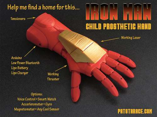 ساخت دست مصنوعی مرد آهنی برای کودکان