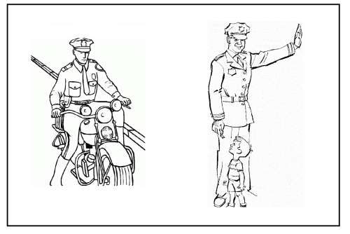 نقاشی در مورد نیروی انتظامی و پلیس؛ برای رنگ آمیزی و طراحی