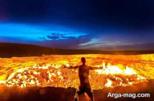 دروازه جهنم ترکمنستان با دمای ۱۲۰۰ درجه سانتیگراد!