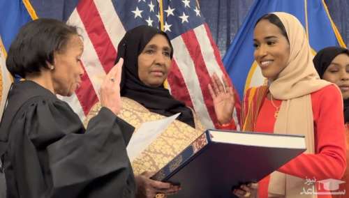 سوگند اولین سناتور محجبه آمریکایی در کنگره به قرآن خبرساز شد +عکس
