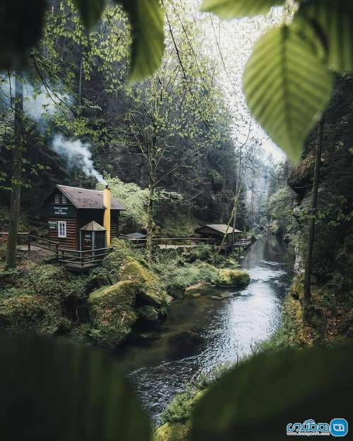 منظره زیبای کلبه های جنگلی در جمهوری چک + عکس