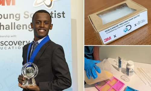 جایزه ۲۵ هزار دلاری برای دانش‌ آموز ۱۴ ساله ای که «صابون درمان سرطان پوست» ساخت
