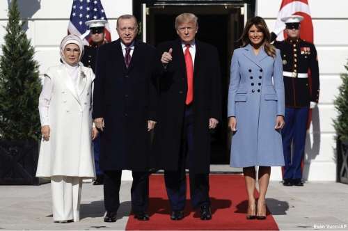 پوشش همسران ترامپ و اردوغان در کاخ سفید/عکس