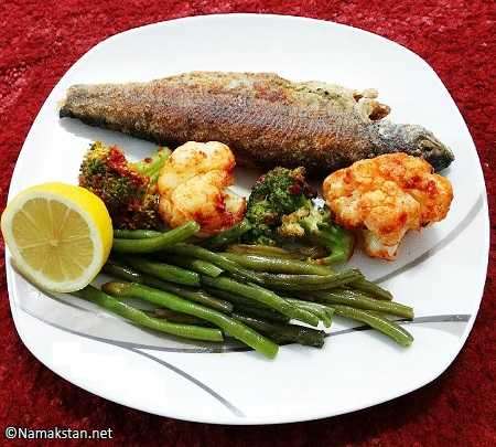 آموزش کامل طرز تهیه ماهی و سبزیجات در فر یک غذای خوشمزه رژیمی