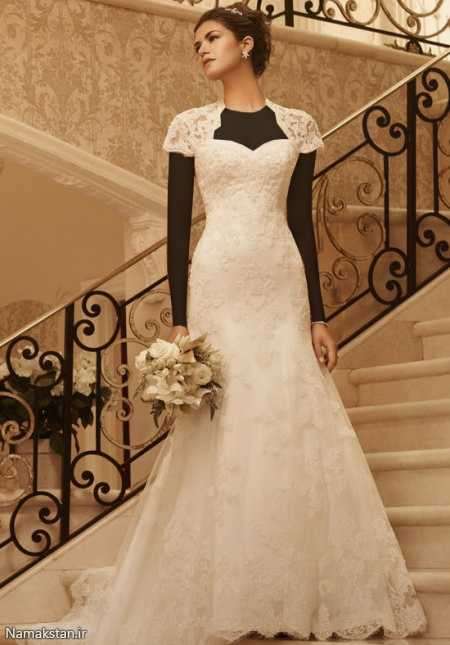 ژورنال انواع مدل لباس عروس کوتاه و بلند دانتل کار شده با گیپور ترک